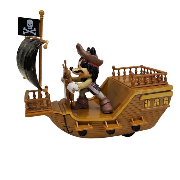 Disney Parks Pirates of the Caribbean Mickey Red White Pullback Pirate Ship - Picture 3 of 11